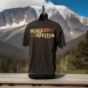 Blake Shelton Kiss My Country Ass Shirt Men XL‎ Black Short Sleeve Double Sided
